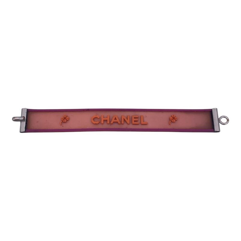 Chanel Plastic Bracelet Rubber Clover Logo